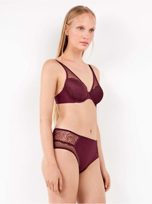 Soutien-gorge bralette capacité avec dentelle brodée - Kiabi