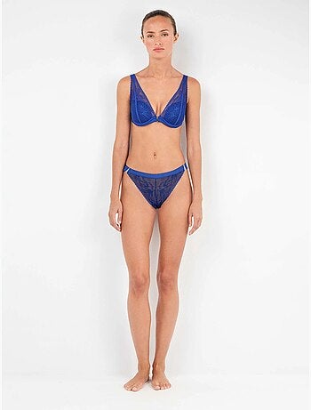 Soutien-gorge bralette en dentelle bleu klein