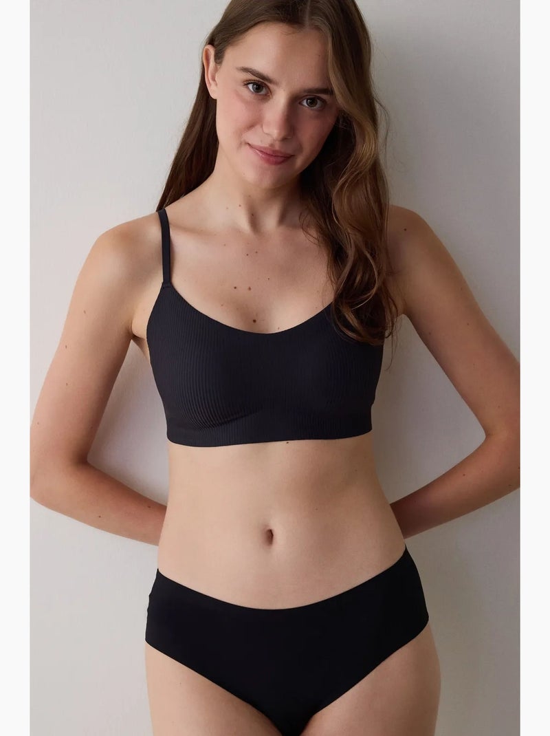Soutien-gorge bralette fit sans armatures et sans coutures penti Noir - Kiabi