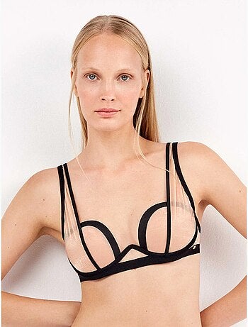 Soutien-gorge bralette lurex semi-transparent