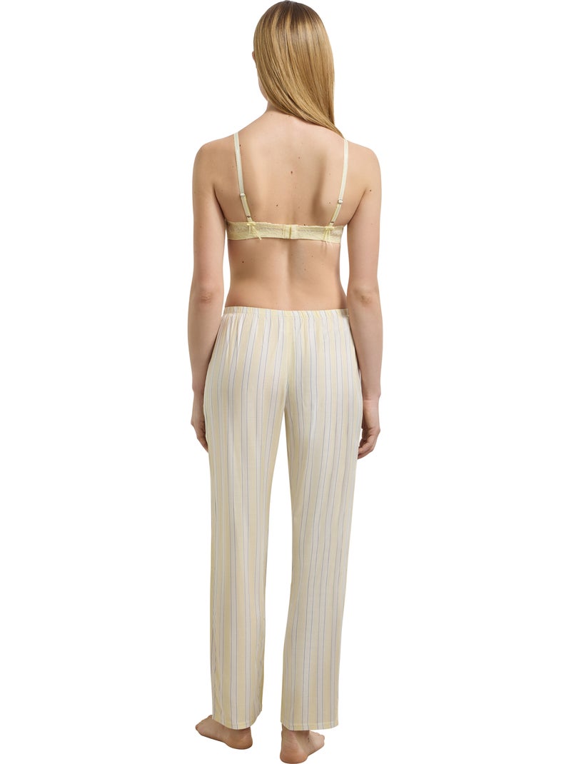Soutien-gorge bralette sans armatures Slow Days Fresh Vibes Jaune pâle - Kiabi