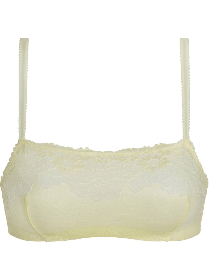Soutien-gorge bralette sans armatures Slow Days Fresh Vibes Jaune pâle - Kiabi