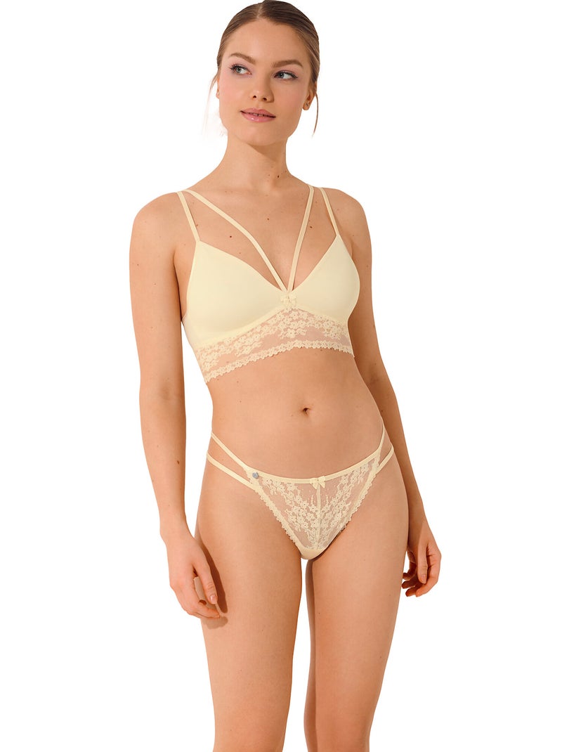 Soutien-gorge bralette sans armatures SUNSET Ecru - Kiabi