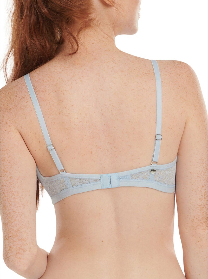 Soutien-gorge bralette triangle sans armatures Smooth Bleu ciel - Kiabi