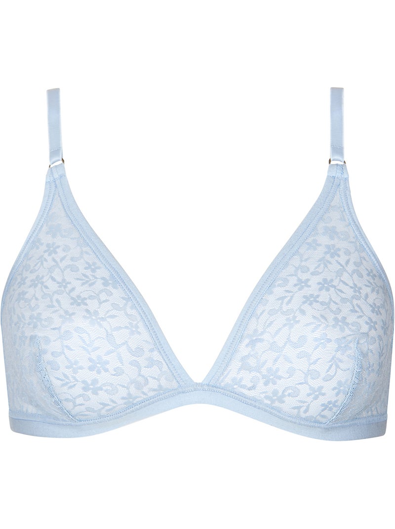 Soutien-gorge bralette triangle sans armatures Smooth Bleu ciel - Kiabi