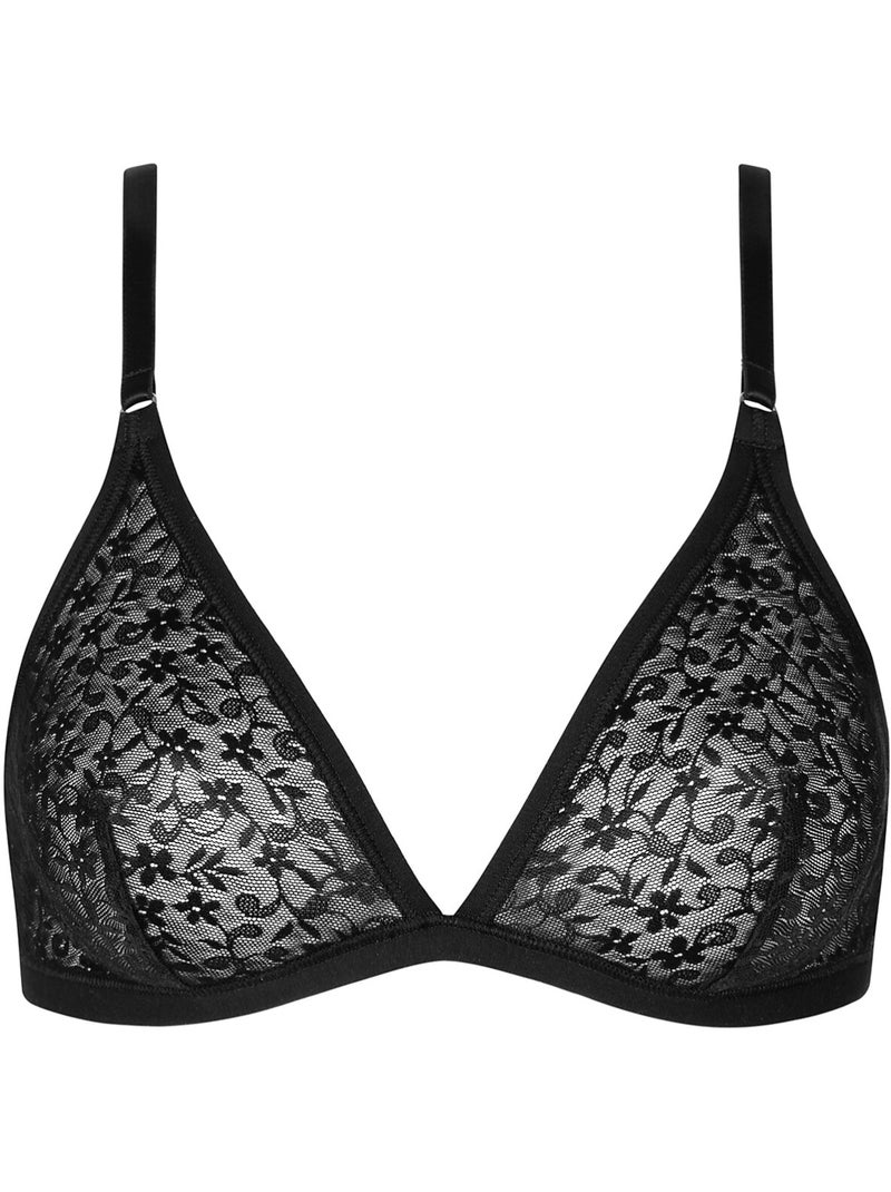 Soutien-gorge bralette triangle sans armatures Smooth Noir - Kiabi