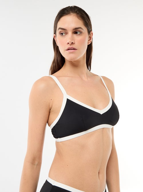 Soutien-gorge brassière de bain avec bords contrastés - Kiabi