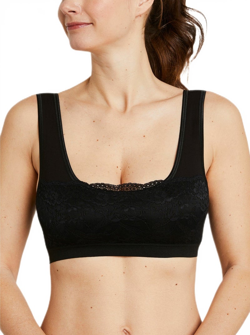 Soutien-gorge brassière dentelle extensible Noir - Kiabi