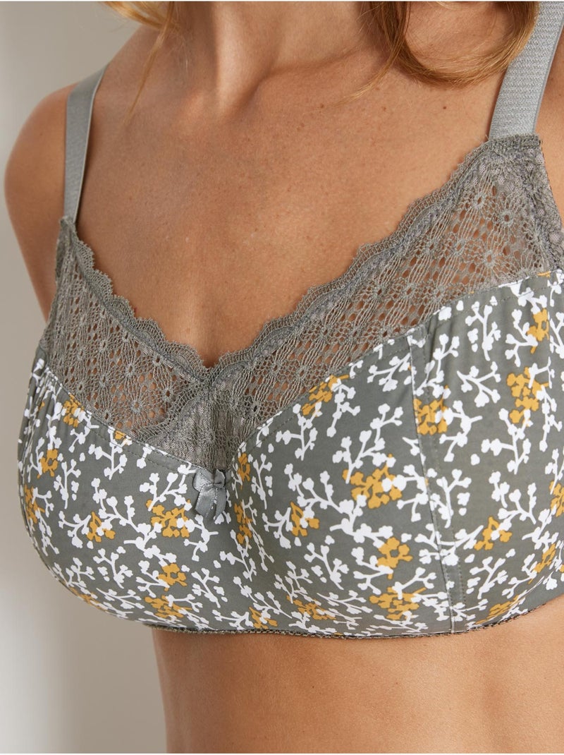 Soutien-gorge brassière dentelle fantais - DAXON Gris Multicolore Blanc - Kiabi