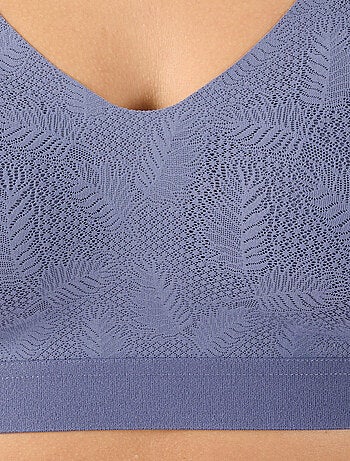 Soutien-gorge brassière effet fine dentelle, sans armatures - Damart