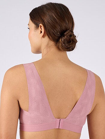 Soutien-gorge brassière effet fine dentelle, sans armatures - Damart