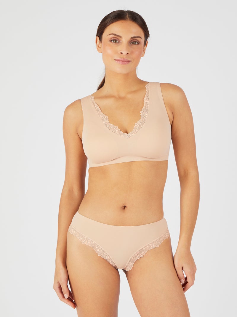 Soutien-gorge brassière invisible sans armatures - Damart Beige - Kiabi