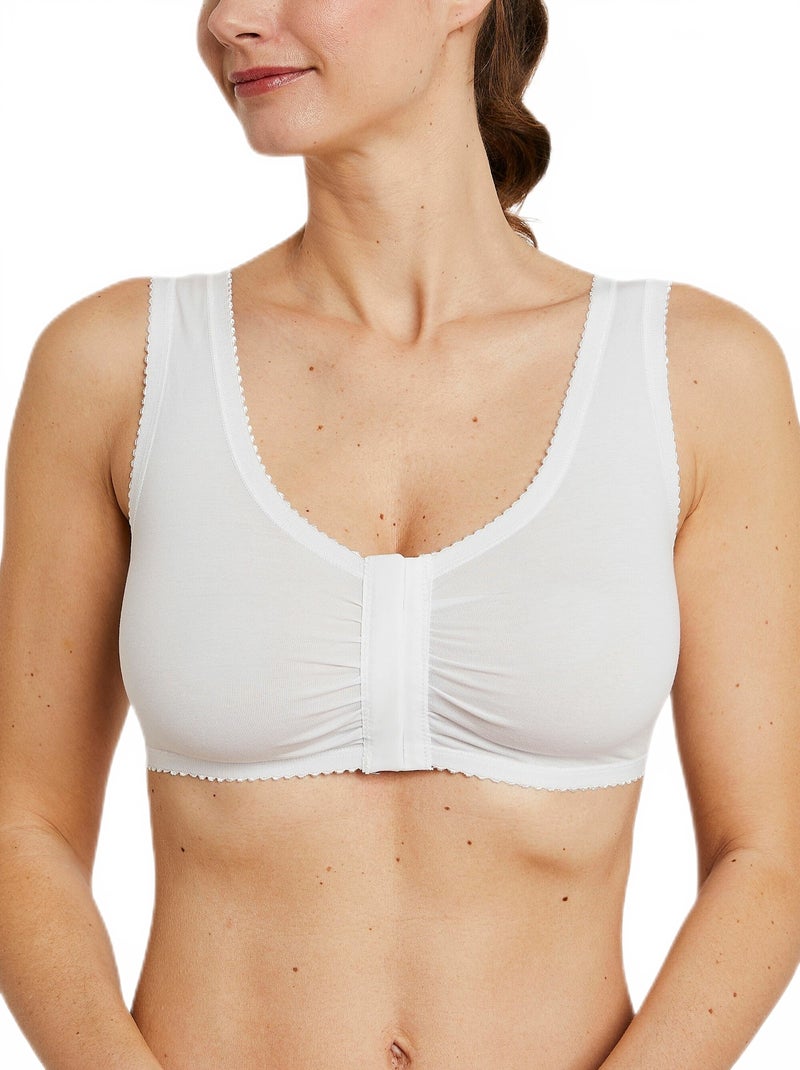 Soutien-gorge brassière ouverture devant Blanc - Kiabi