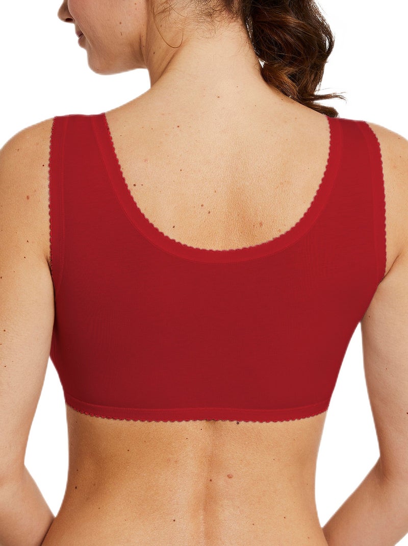 Soutien-gorge brassière ouverture devant Rouge carmin - Kiabi