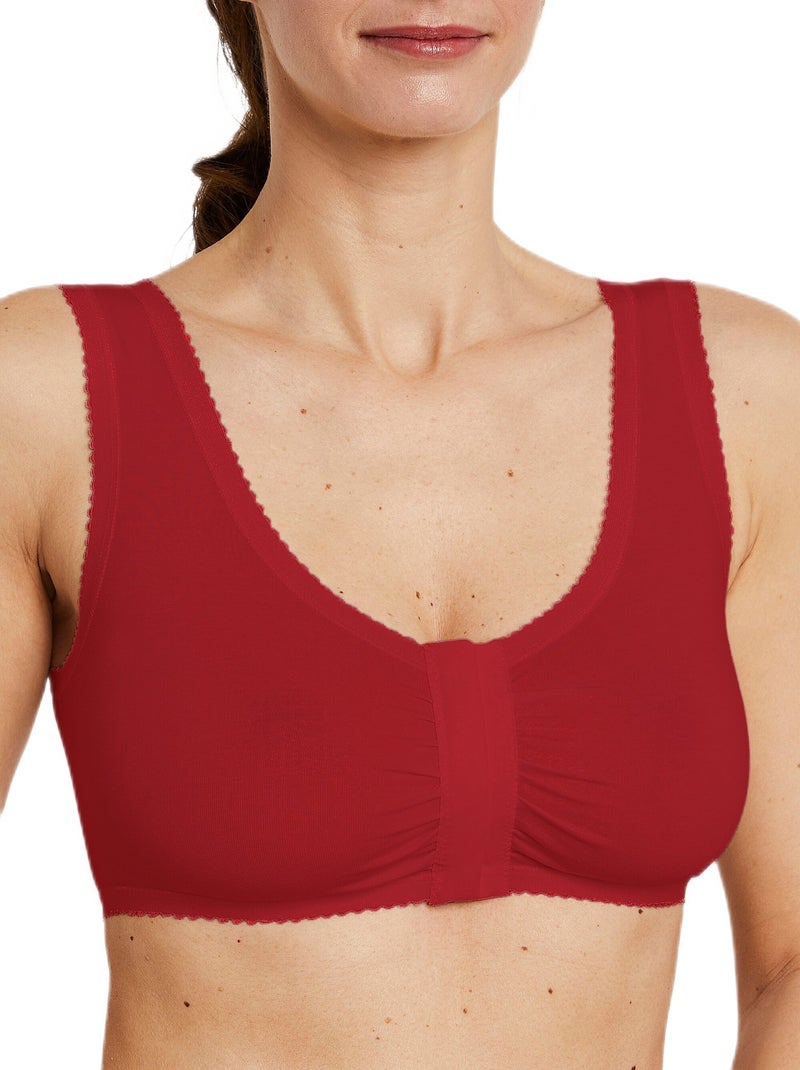 Soutien-gorge brassière ouverture devant Rouge carmin - Kiabi