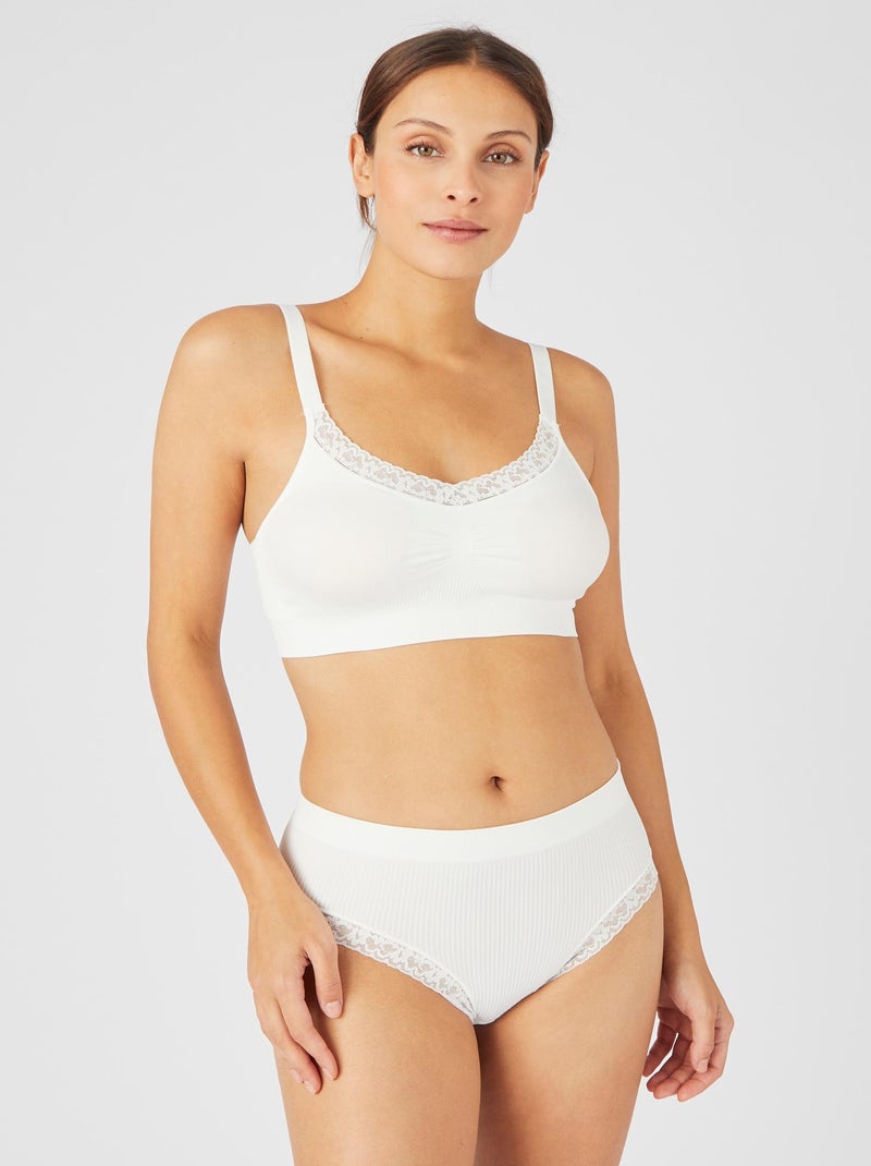 Soutien-gorge brassière sans armatures - Damart Blanc - Kiabi