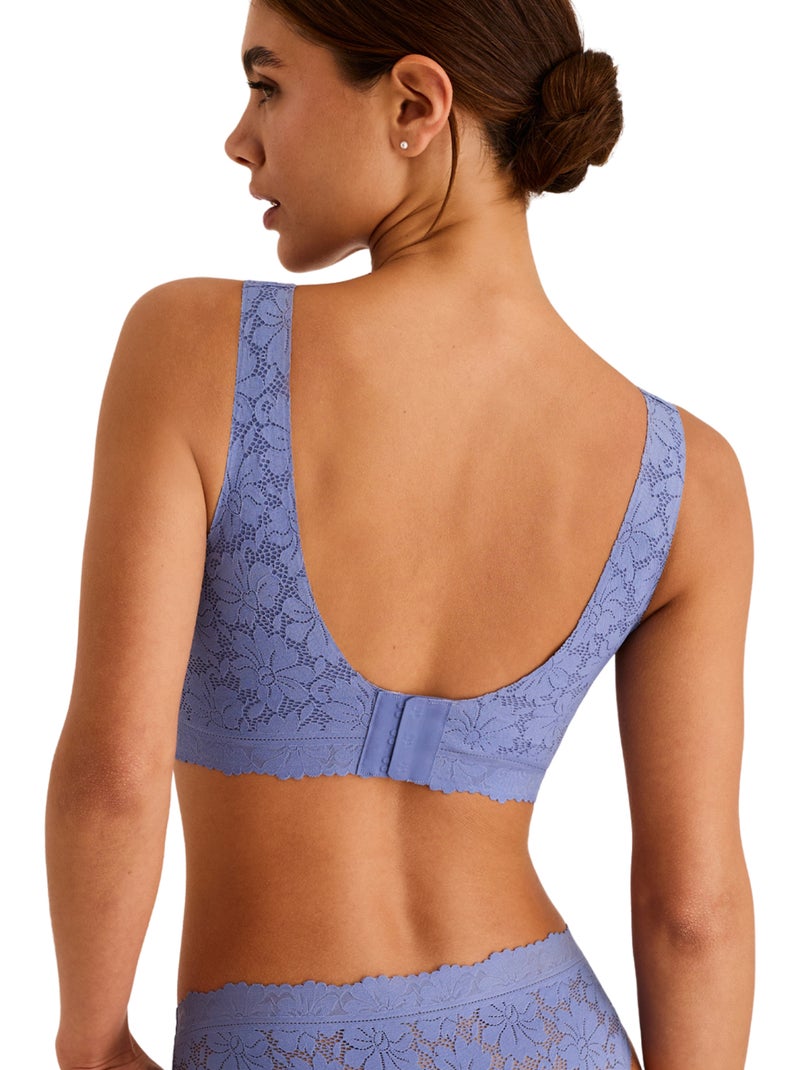 Soutien-gorge brassière sans armatures ONE AND LACE Bleu - Kiabi
