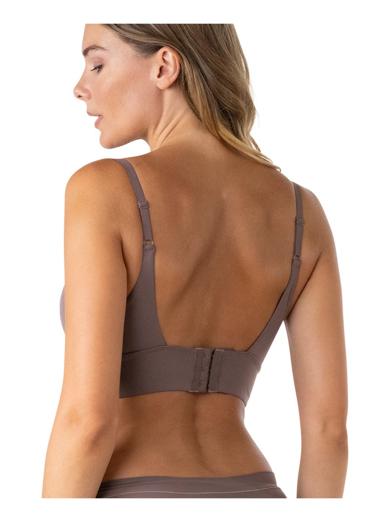 Soutien-gorge bustier à coques fines femme Easy Seconde Peau Athena Prune - Kiabi