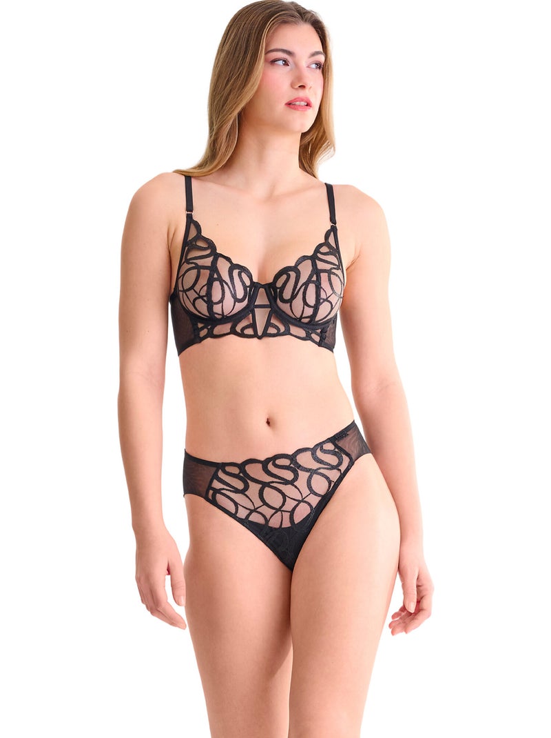Soutien-gorge bustier armaturé SHINY SECRET Noir - Kiabi