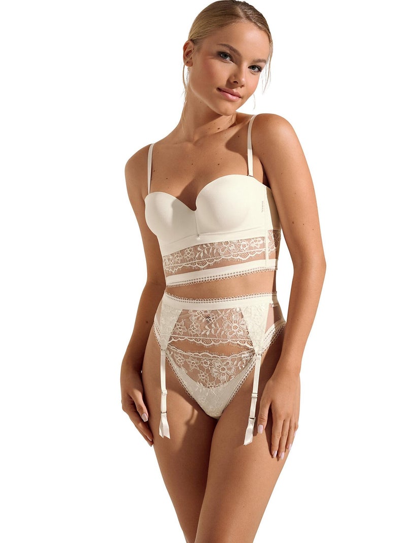 Soutien-gorge bustier balconnet préformé Daydream mariage Ecru - Kiabi