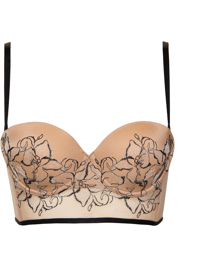 Soutien-gorge bustier balconnet push-up Ruby Beige - Kiabi