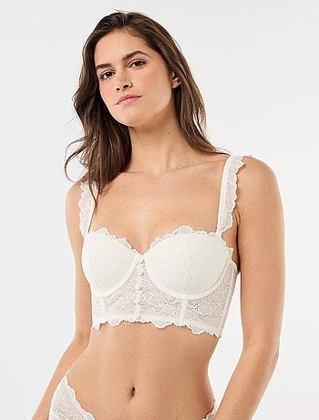 Soutien-gorge bustier en dentelle satinée