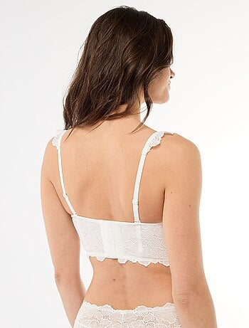 Soutien-gorge bustier en dentelle satinée
