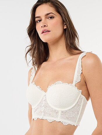 Soutien-gorge bustier en dentelle satinée