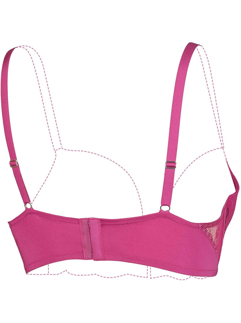 Soutien-gorge bustier push-up Fame Rose - Kiabi