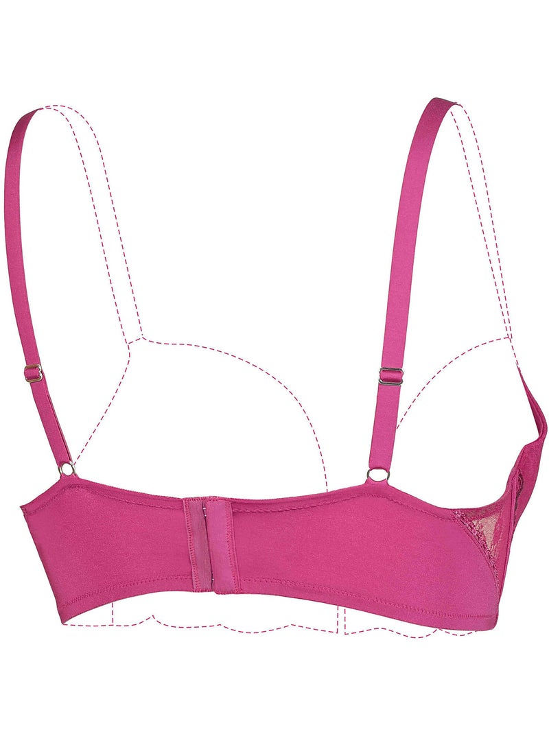 Soutien-gorge bustier push-up Fame Rose - Kiabi