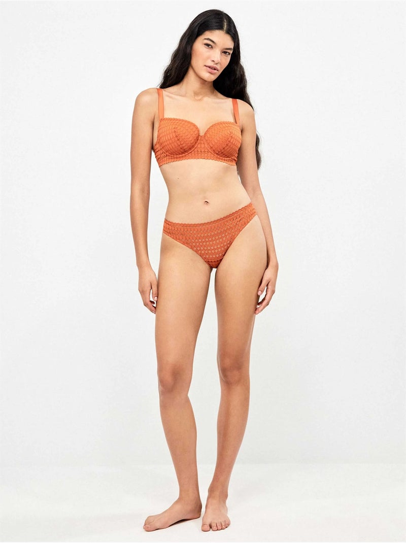 Soutien-gorge capacité de dentelle géométrique Terracotta - Kiabi