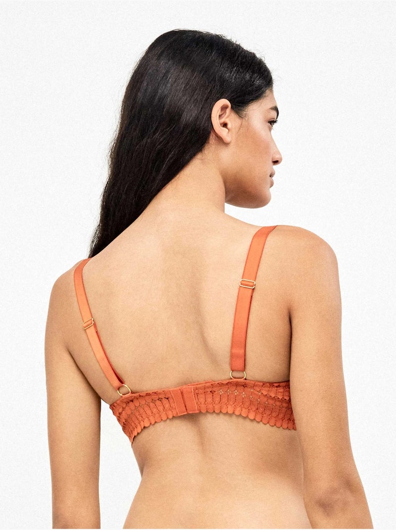 Soutien-gorge capacité de dentelle géométrique Terracotta - Kiabi