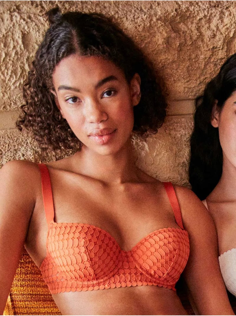 Soutien-gorge capacité de dentelle géométrique Terracotta - Kiabi