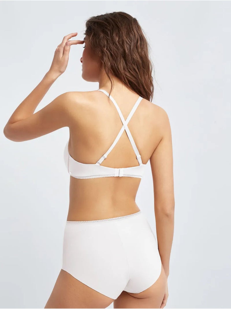 Soutien-gorge classique à bonnets continus en microfibre recyclée Blanc - Kiabi