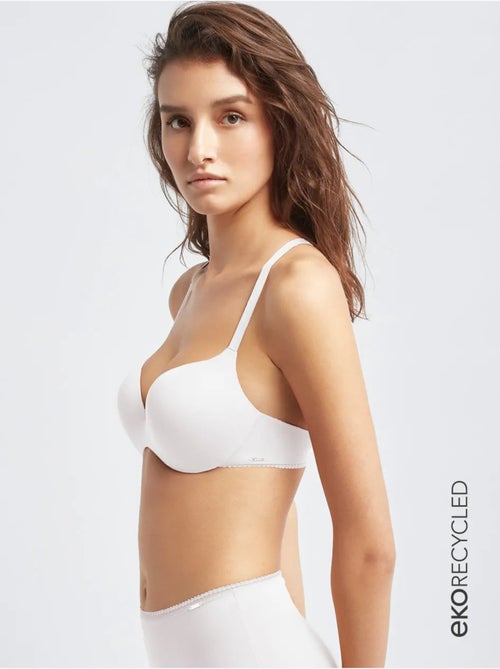 Soutien-gorge classique à bonnets continus en microfibre recyclée - Kiabi