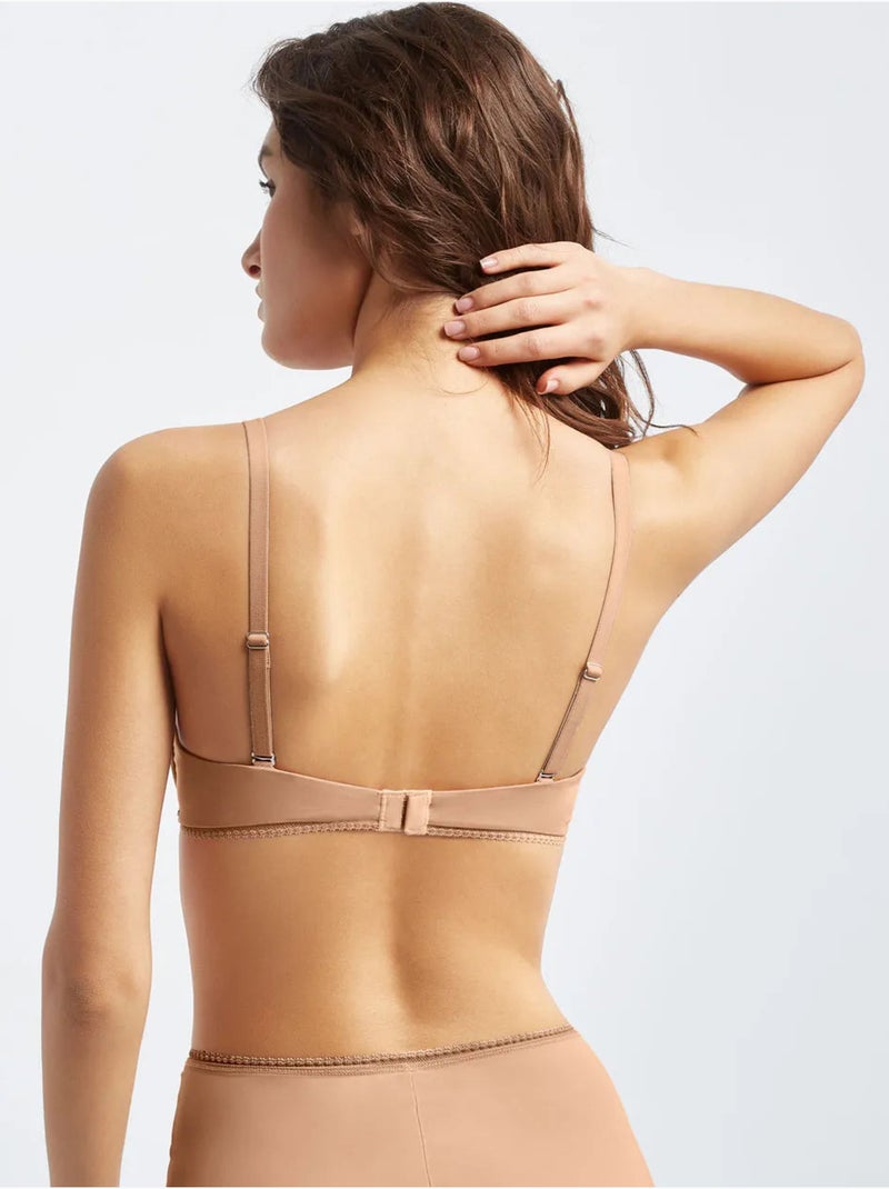 Soutien-gorge classique à bonnets continus en microfibre recyclée Rose - Kiabi