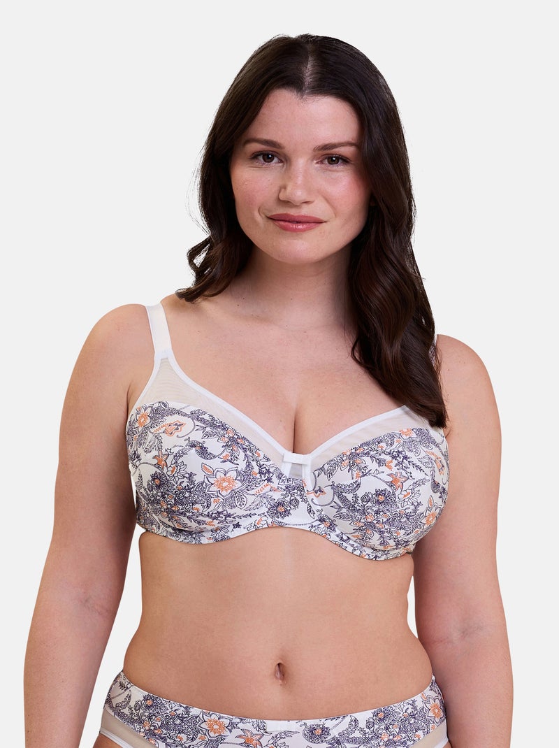 Soutien-gorge Complice Sans Complexe Blanc Violet - Kiabi