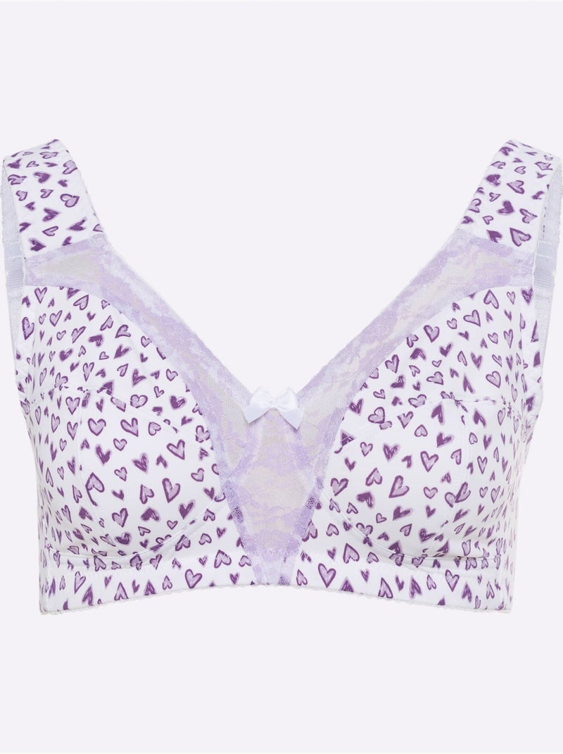 Soutien-gorge Confort - Moda Vilona Blanc Violet - Kiabi