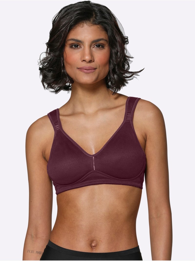 Soutien-gorge confort sans armatures - witt Noir Bordeaux - Kiabi