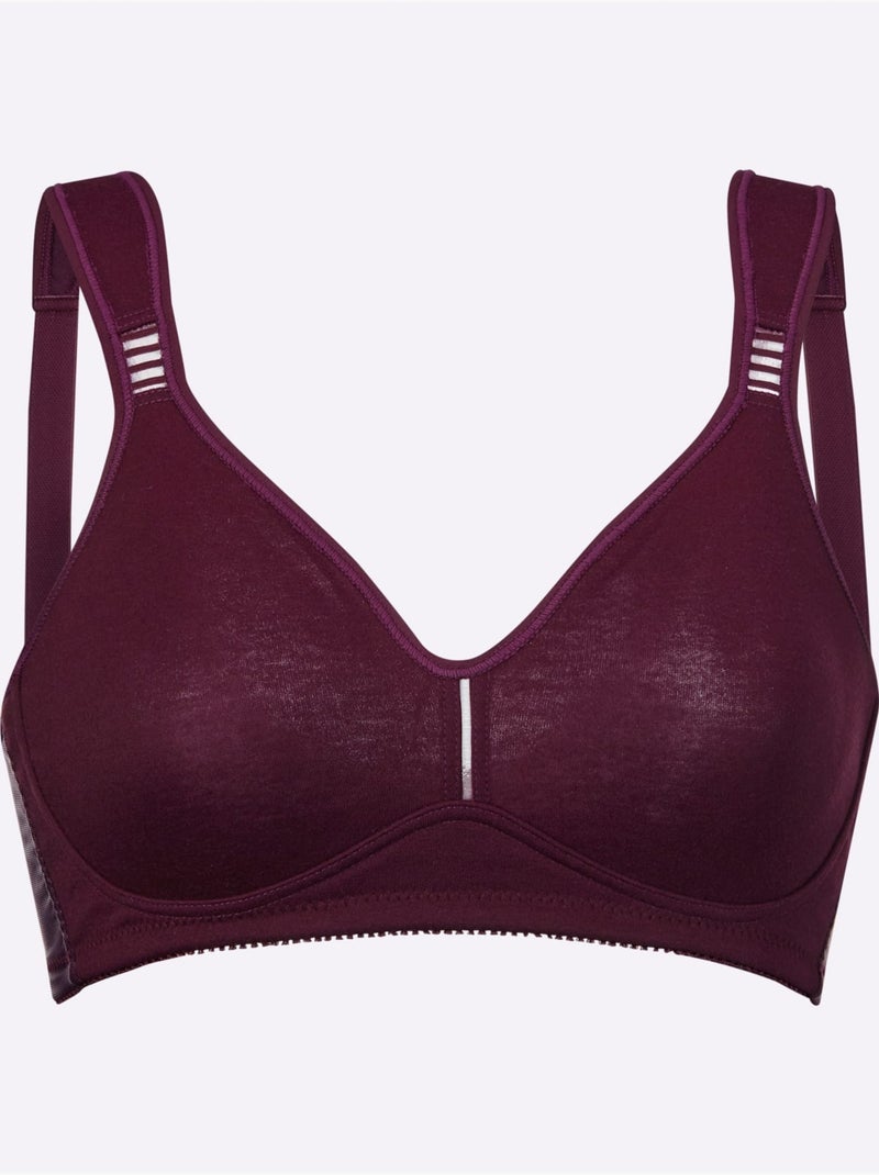 Soutien-gorge confort sans armatures - witt Noir Bordeaux - Kiabi
