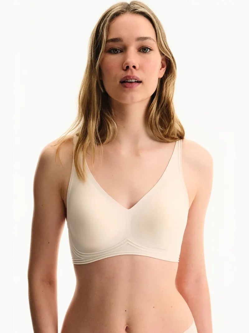 Soutien-gorge contour invisible à coques amovibles penti Crème - Kiabi