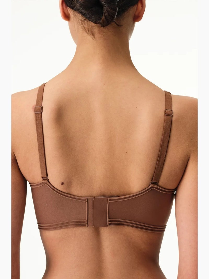 Soutien-gorge contour invisible à coques amovibles penti Marron chocolat - Kiabi