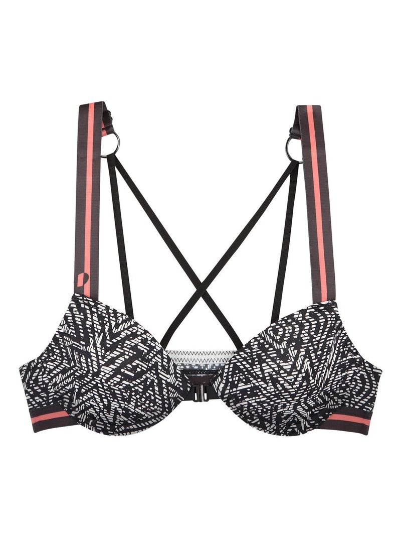 Soutien-gorge coque moulée ouverture devant Rumba Noir - Kiabi