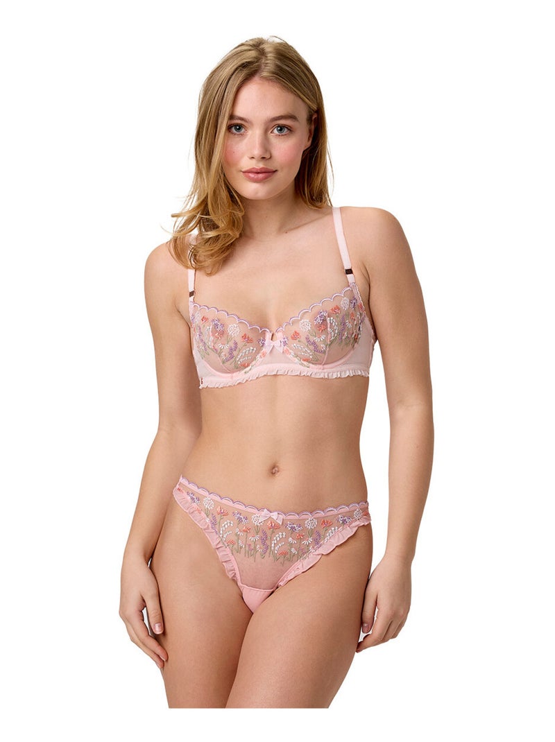 Soutien-gorge coques armatures FLORAISON - Brigitte Bardot Lingerie Rose - Kiabi