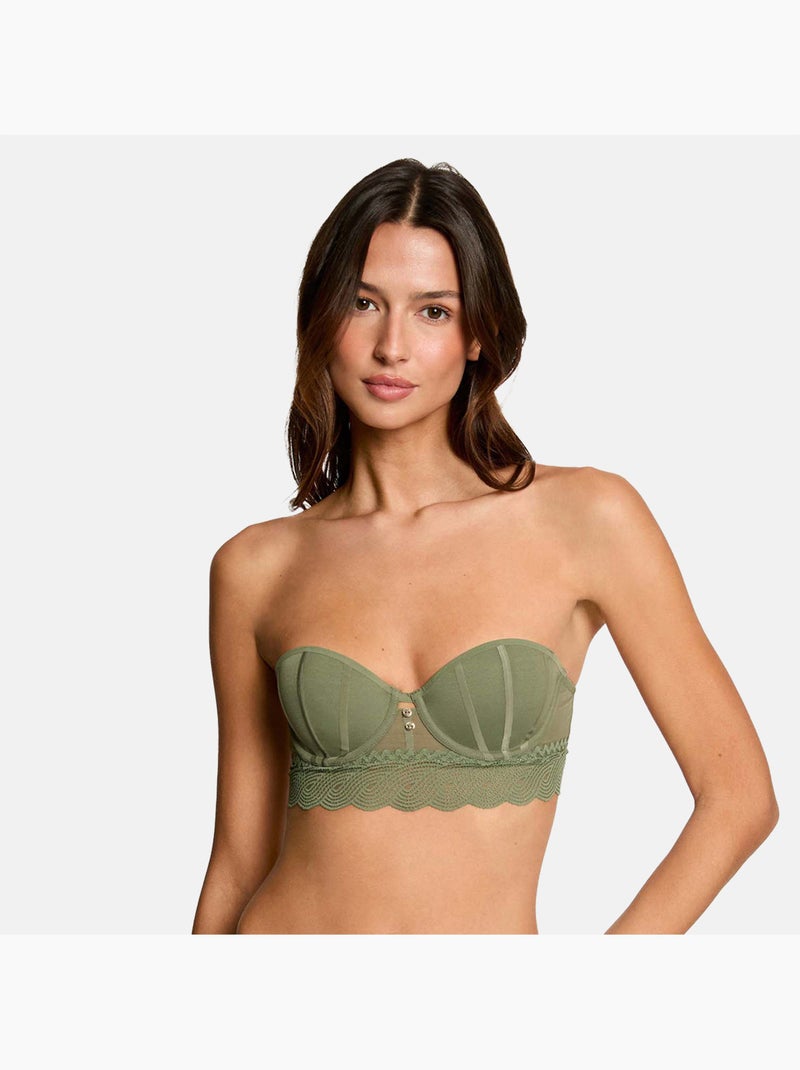 Soutien-gorge coques moulées bandeau LORIE - Morgan Lingerie Vert - Kiabi