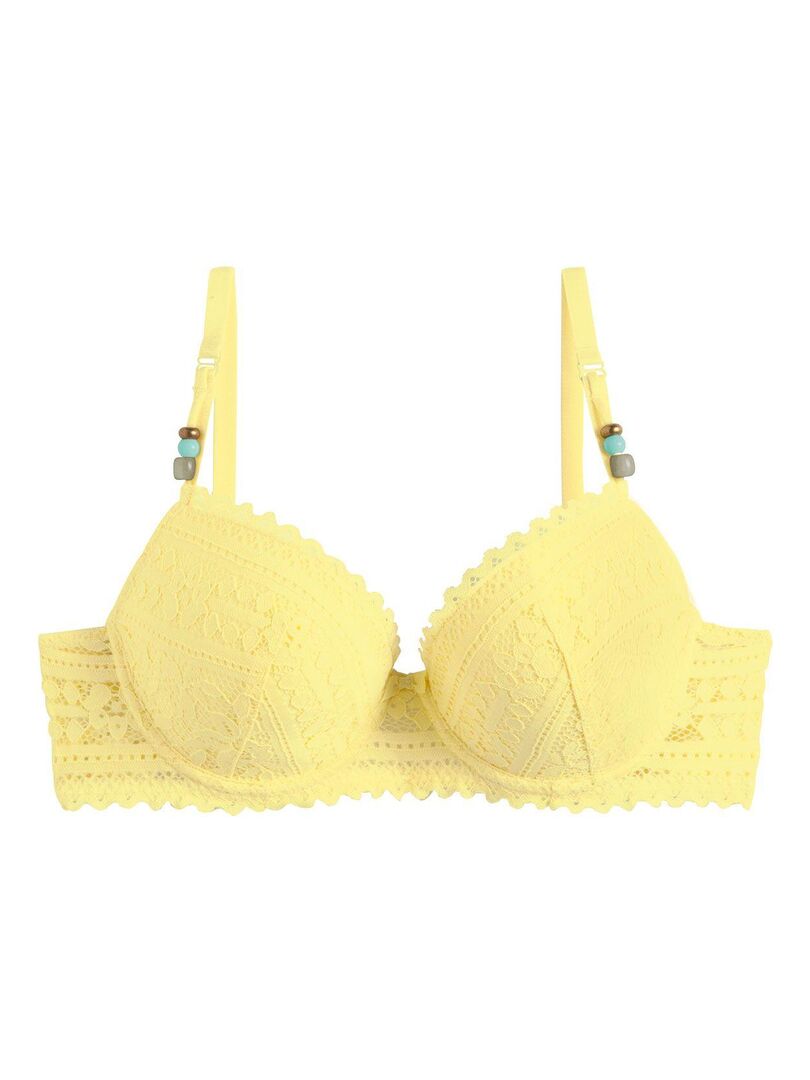 Soutien-gorge Luxe ERES Eloise Jaune Dentelle - Taille 95B NEUF Avec étiquettes