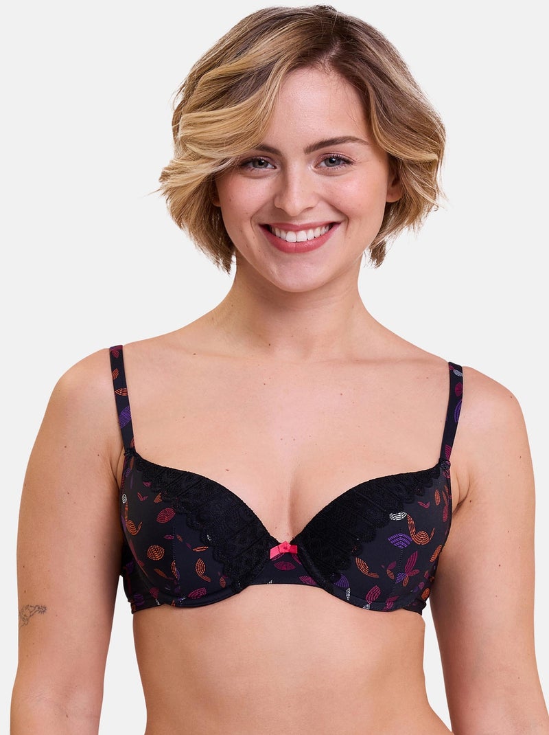 Soutien-gorge coques Talentueuse Billet Doux Noir Orange Bleu - Kiabi