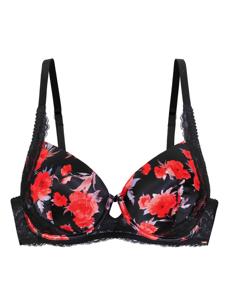 Soutien-gorge corbeau à fleurs anahi Dorina Noir - Kiabi