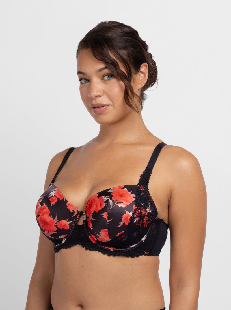 Soutien-gorge corbeau à fleurs anahi Dorina Noir - Kiabi
