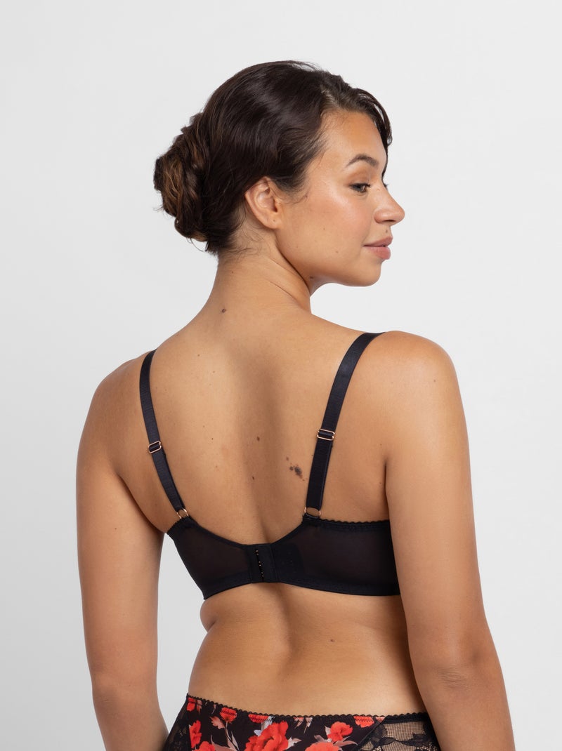 Soutien-gorge corbeau à fleurs anahi Dorina Noir - Kiabi